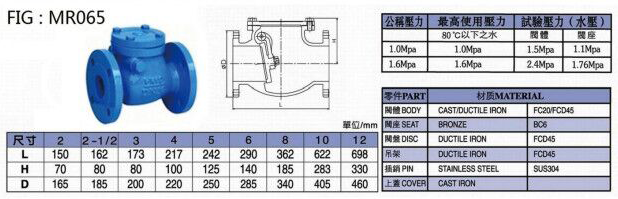 鑄鐵橫式止回閥,瑞光閥門